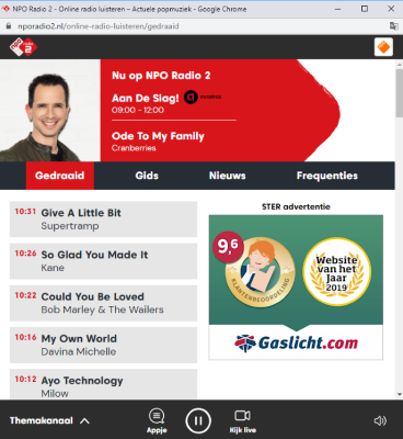 NPO Radio 2 muziekvenster